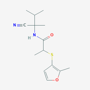 N-(2-Cyano-3-methylbutan-2-yl)-2-(2-methylfuran-3-yl)sulfanylpropanamide
