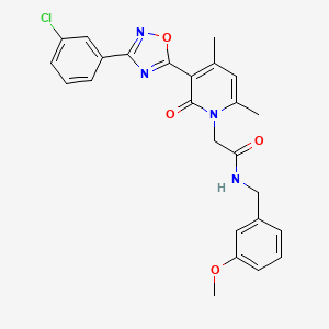 2-(3-(3-(3-chlorophenyl)-1,2,4-oxadiazol-5-yl)-4,6-dimethyl-2-oxopyridin-1(2H)-yl)-N-(3-methoxybenzyl)acetamide