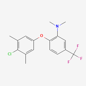 molecular formula C17H17ClF3NO B2373767 N1,N1-dimethyl-2-(4-chloro-3,5-dimethylphenoxy)-5-(trifluoromethyl)aniline CAS No. 218156-44-6