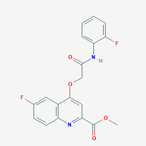 molecular formula C19H14F2N2O4 B2373790 Methyl 6-fluoro-4-{[(2-fluorophenyl)carbamoyl]methoxy}quinoline-2-carboxylate CAS No. 1359390-90-1