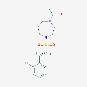1-[4-[(E)-2-(2-chlorophenyl)ethenyl]sulfonyl-1,4-diazepan-1-yl]ethanone