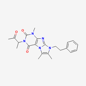 1,6,7-Trimethyl-3-(1-methyl-2-oxopropyl)-8-(2-phenylethyl)-1,3,5-trihydro-4-im idazolino[1,2-h]purine-2,4-dione