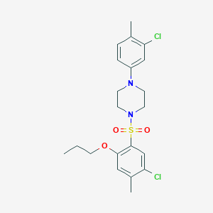 1-(3-Chloro-4-methylphenyl)-4-(5-chloro-4-methyl-2-propoxyphenyl)sulfonylpiperazine