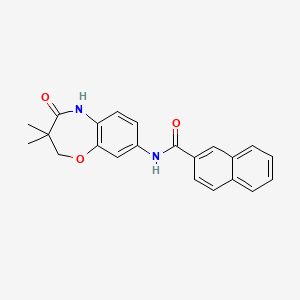 molecular formula C22H20N2O3 B2373821 N-(3,3-dimethyl-4-oxo-2,3,4,5-tetrahydrobenzo[b][1,4]oxazepin-8-yl)-2-naphthamide CAS No. 921540-18-3