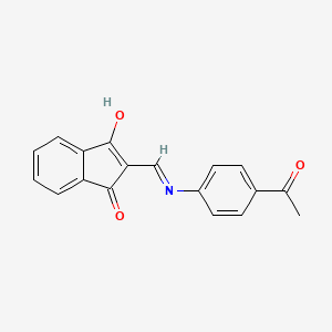 molecular formula C18H13NO3 B2373830 2-(((4-Acetylphenyl)amino)methylene)indane-1,3-dione CAS No. 366021-93-4