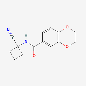 molecular formula C14H14N2O3 B2373843 N-(1-cyanocyclobutyl)-2,3-dihydro-1,4-benzodioxine-6-carboxamide CAS No. 1280960-73-7