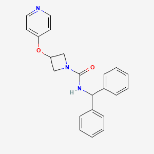 molecular formula C22H21N3O2 B2373845 N-Benzhydryl-3-pyridin-4-yloxyazetidine-1-carboxamide CAS No. 2380189-57-9