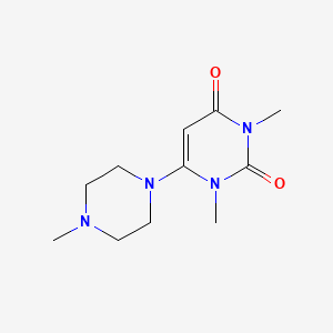 molecular formula C11H18N4O2 B2373846 1,3-dimethyl-6-(4-methylpiperazino)-2,4(1H,3H)-pyrimidinedione CAS No. 55117-48-1