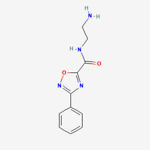 molecular formula C11H12N4O2 B2373857 N-(2-aminoethyl)-3-phenyl-1,2,4-oxadiazole-5-carboxamide CAS No. 924871-64-7