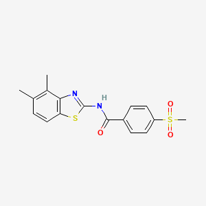 molecular formula C17H16N2O3S2 B2373860 N-(4,5-dimethylbenzo[d]thiazol-2-yl)-4-(methylsulfonyl)benzamide CAS No. 896347-86-7