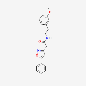 molecular formula C21H22N2O3 B2373883 N-[2-(3-methoxyphenyl)ethyl]-2-[5-(4-methylphenyl)-1,2-oxazol-3-yl]acetamide CAS No. 946341-78-2