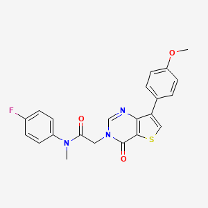 molecular formula C22H18FN3O3S B2373906 N-(4-fluorophenyl)-2-[7-(4-methoxyphenyl)-4-oxothieno[3,2-d]pyrimidin-3(4H)-yl]-N-methylacetamide CAS No. 1207025-95-3