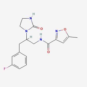 molecular formula C17H19FN4O3 B2373917 N-[3-(3-FLUOROPHENYL)-2-(2-OXOIMIDAZOLIDIN-1-YL)PROPYL]-5-METHYL-1,2-OXAZOLE-3-CARBOXAMIDE CAS No. 1421529-86-3