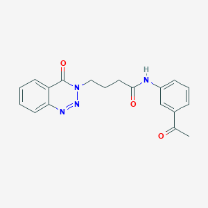molecular formula C19H18N4O3 B2373928 N-(3-acetylphenyl)-4-(4-oxo-1,2,3-benzotriazin-3-yl)butanamide CAS No. 880811-77-8