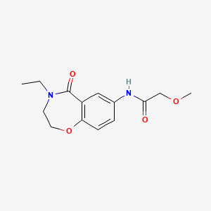 molecular formula C14H18N2O4 B2373952 N-(4-ethyl-5-oxo-2,3,4,5-tetrahydrobenzo[f][1,4]oxazepin-7-yl)-2-methoxyacetamide CAS No. 922128-56-1