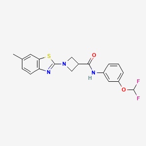 molecular formula C19H17F2N3O2S B2373964 N-[3-(difluoromethoxy)phenyl]-1-(6-methyl-1,3-benzothiazol-2-yl)azetidine-3-carboxamide CAS No. 1396626-74-6