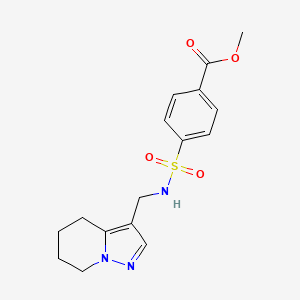molecular formula C16H19N3O4S B2373990 methyl 4-(N-((4,5,6,7-tetrahydropyrazolo[1,5-a]pyridin-3-yl)methyl)sulfamoyl)benzoate CAS No. 2034337-97-6