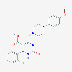 molecular formula C24H27ClN4O4 B2374038 Methyl 4-(2-chlorophenyl)-6-{[4-(4-methoxyphenyl)piperazin-1-yl]methyl}-2-oxo-1,2,3,4-tetrahydropyrimidine-5-carboxylate CAS No. 1252863-51-6