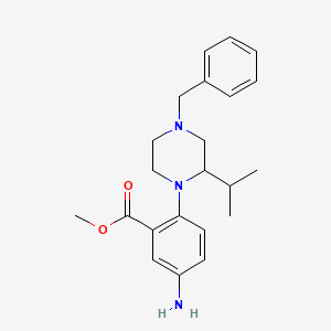 molecular formula C22H29N3O2 B2374039 Methyl 5-amino-2-[4-benzyl-2-(propan-2-yl)piperazin-1-yl]benzoate CAS No. 1242262-11-8