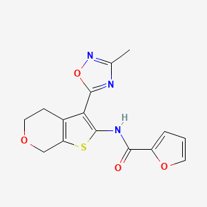 molecular formula C15H13N3O4S B2374076 N-[3-(3-methyl-1,2,4-oxadiazol-5-yl)-4H,5H,7H-thieno[2,3-c]pyran-2-yl]furan-2-carboxamide CAS No. 1798489-10-7