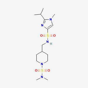 molecular formula C15H29N5O4S2 B2374080 4-((2-isopropyl-1-methyl-1H-imidazole-4-sulfonamido)methyl)-N,N-dimethylpiperidine-1-sulfonamide CAS No. 2034376-03-7