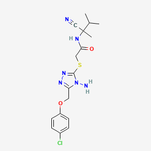 B2374089 2-({4-amino-5-[(4-chlorophenoxy)methyl]-4H-1,2,4-triazol-3-yl}sulfanyl)-N-(1-cyano-1,2-dimethylpropyl)acetamide CAS No. 877167-72-1