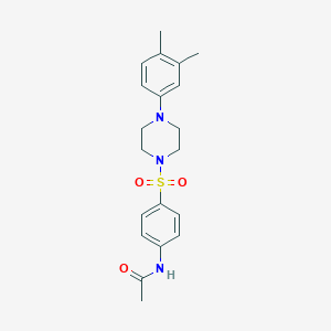 molecular formula C20H25N3O3S B2374091 N-(4-{[4-(3,4-dimethylphenyl)piperazin-1-yl]sulfonyl}phenyl)acetamide CAS No. 681854-26-2