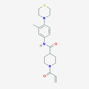 molecular formula C20H27N3O2S B2374100 N-(3-Methyl-4-thiomorpholin-4-ylphenyl)-1-prop-2-enoylpiperidine-4-carboxamide CAS No. 2361827-03-2