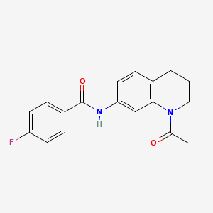 molecular formula C18H17FN2O2 B2374101 N-(1-acetyl-1,2,3,4-tetrahydroquinolin-7-yl)-4-fluorobenzamide CAS No. 898423-62-6