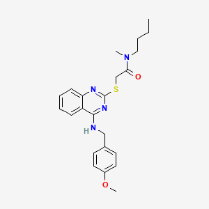 molecular formula C23H28N4O2S B2374102 N-butyl-2-((4-((4-methoxybenzyl)amino)quinazolin-2-yl)thio)-N-methylacetamide CAS No. 688355-51-3