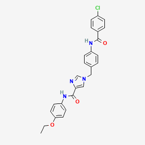 molecular formula C26H23ClN4O3 B2374126 1-(4-(4-chlorobenzamido)benzyl)-N-(4-ethoxyphenyl)-1H-imidazole-4-carboxamide CAS No. 1251698-48-2