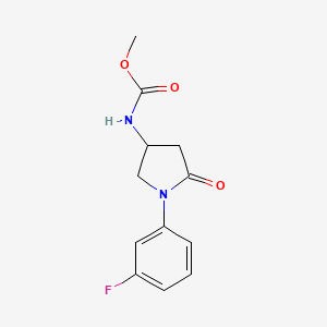 molecular formula C12H13FN2O3 B2374150 methyl N-[1-(3-fluorophenyl)-5-oxopyrrolidin-3-yl]carbamate CAS No. 896291-92-2