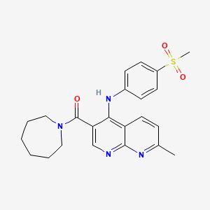 Azepan-1-yl(7-methyl-4-((4-(methylsulfonyl)phenyl)amino)-1,8-naphthyridin-3-yl)methanone