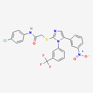 N-(4-chlorophenyl)-2-((5-(3-nitrophenyl)-1-(3-(trifluoromethyl)phenyl)-1H-imidazol-2-yl)thio)acetamide
