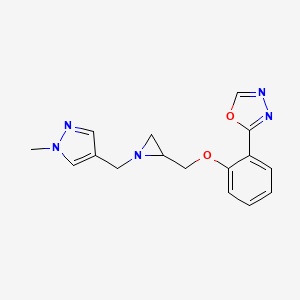 2-[2-[[1-[(1-Methylpyrazol-4-yl)methyl]aziridin-2-yl]methoxy]phenyl]-1,3,4-oxadiazole