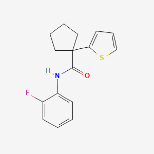 molecular formula C16H16FNOS B2374169 N-(2-fluorophenyl)-1-(thiophen-2-yl)cyclopentanecarboxamide CAS No. 1049525-65-6