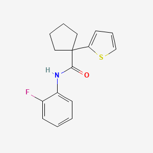 N-(2-fluorophenyl)-1-(thiophen-2-yl)cyclopentanecarboxamide