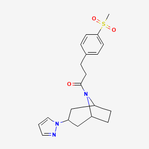 1-((1R,5S)-3-(1H-pyrazol-1-yl)-8-azabicyclo[3.2.1]octan-8-yl)-3-(4-(methylsulfonyl)phenyl)propan-1-one