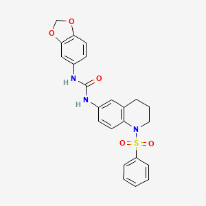 1-(Benzo[d][1,3]dioxol-5-yl)-3-(1-(phenylsulfonyl)-1,2,3,4-tetrahydroquinolin-6-yl)urea