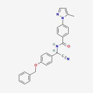 N-{[4-(benzyloxy)phenyl](cyano)methyl}-4-(5-methyl-1H-pyrazol-1-yl)benzamide