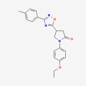 molecular formula C21H21N3O3 B2374185 1-(4-ethoxyphenyl)-4-[3-(4-methylphenyl)-1,2,4-oxadiazol-5-yl]pyrrolidin-2-one CAS No. 941892-05-3
