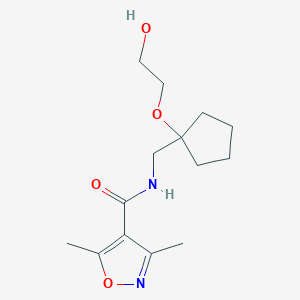 molecular formula C14H22N2O4 B2374212 N-((1-(2-hydroxyethoxy)cyclopentyl)methyl)-3,5-dimethylisoxazole-4-carboxamide CAS No. 2195939-63-8