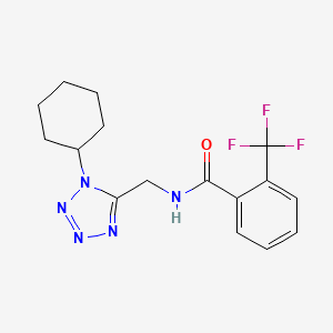 molecular formula C16H18F3N5O B2374224 N-((1-cyclohexyl-1H-tetrazol-5-yl)methyl)-2-(trifluoromethyl)benzamide CAS No. 920439-56-1