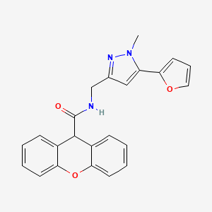 molecular formula C23H19N3O3 B2374235 N-((5-(furan-2-yl)-1-methyl-1H-pyrazol-3-yl)methyl)-9H-xanthene-9-carboxamide CAS No. 1421525-76-9