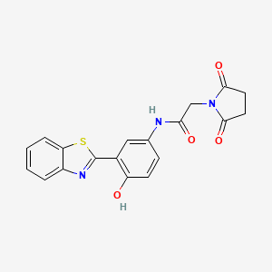 molecular formula C19H15N3O4S B2374239 N-[3-(1,3-benzothiazol-2-yl)-4-hydroxyphenyl]-2-(2,5-dioxopyrrolidin-1-yl)acetamide CAS No. 393837-52-0