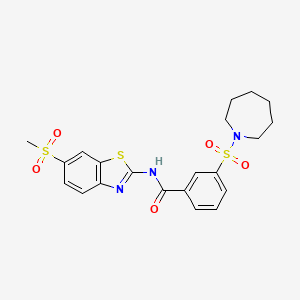 3-(azepan-1-ylsulfonyl)-N-(6-methylsulfonyl-1,3-benzothiazol-2-yl)benzamide