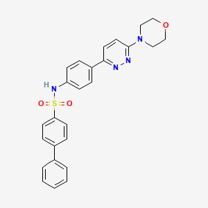 molecular formula C26H24N4O3S B2374258 N-(4-(6-morpholinopyridazin-3-yl)phenyl)-[1,1'-biphenyl]-4-sulfonamide CAS No. 898446-52-1