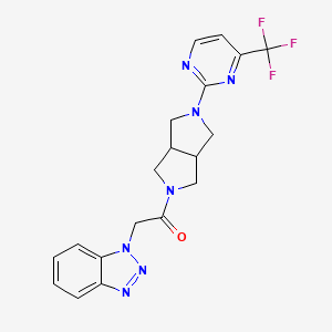 2-(Benzotriazol-1-yl)-1-[2-[4-(trifluoromethyl)pyrimidin-2-yl]-1,3,3a,4,6,6a-hexahydropyrrolo[3,4-c]pyrrol-5-yl]ethanone