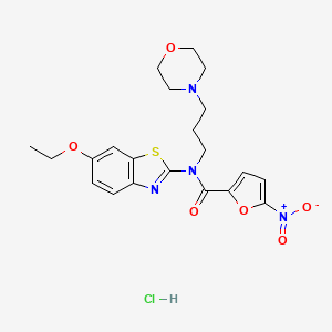 molecular formula C21H25ClN4O6S B2374297 N-(6-ethoxybenzo[d]thiazol-2-yl)-N-(3-morpholinopropyl)-5-nitrofuran-2-carboxamide hydrochloride CAS No. 1216831-47-8