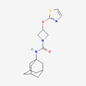 molecular formula C17H23N3O2S B2374298 N-((3s,5s,7s)-adamantan-1-yl)-3-(thiazol-2-yloxy)azetidine-1-carboxamide CAS No. 1797571-74-4